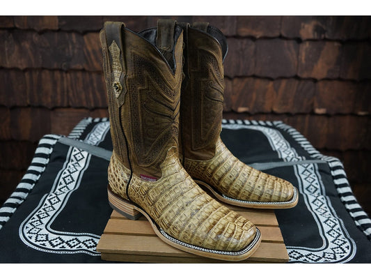 Texas Country Exotic Boot Caiman Antique PS Square Toe LM10B