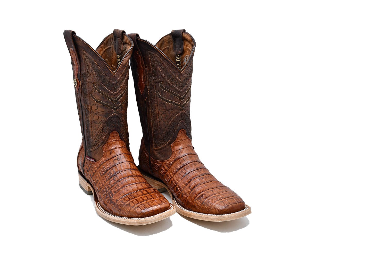 Texas Country Exotic Boot Caiman Belly Cola Brandy LM10