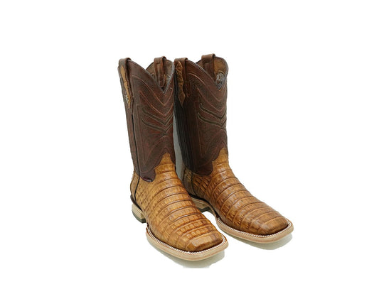 Texas Country Exotic Boot Caiman Belly Cola Camell LM10