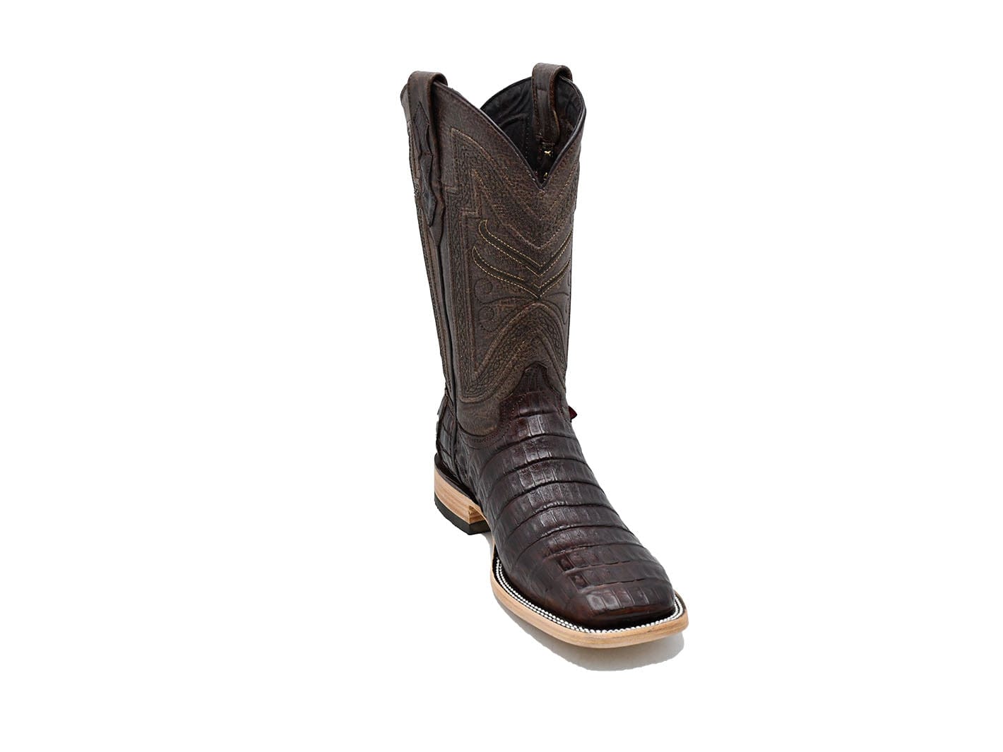 Texas Country Exotic Boot Cola Caiman Belly Tabacco Square Toe LM10