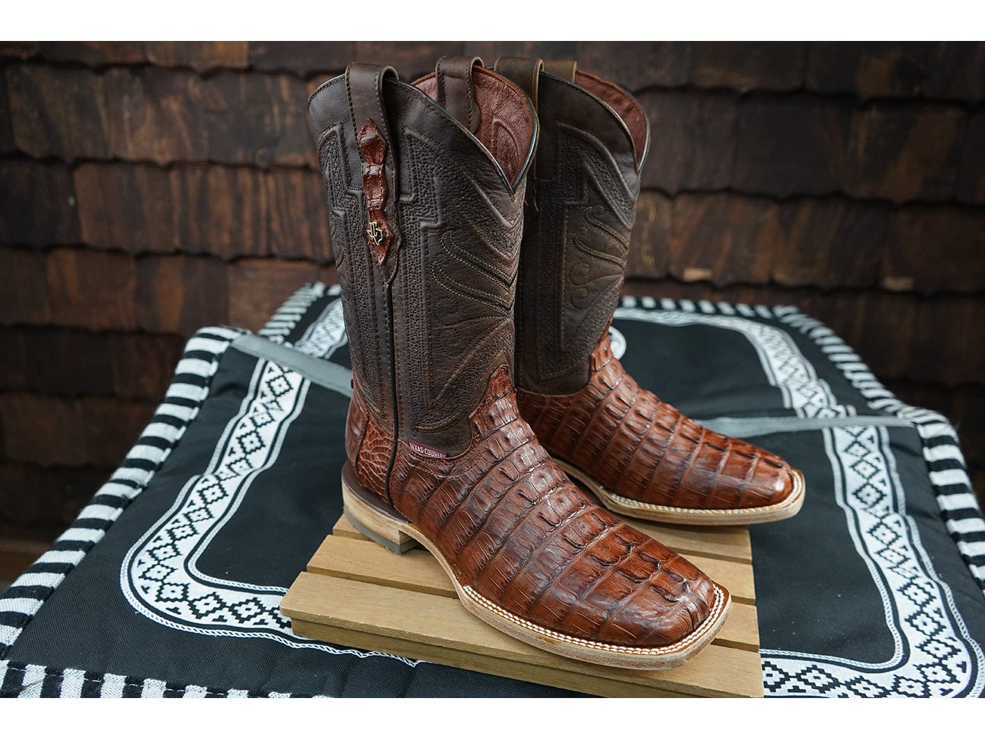 Texas Country Exotic Boot Cola Caiman Brandy LM10C