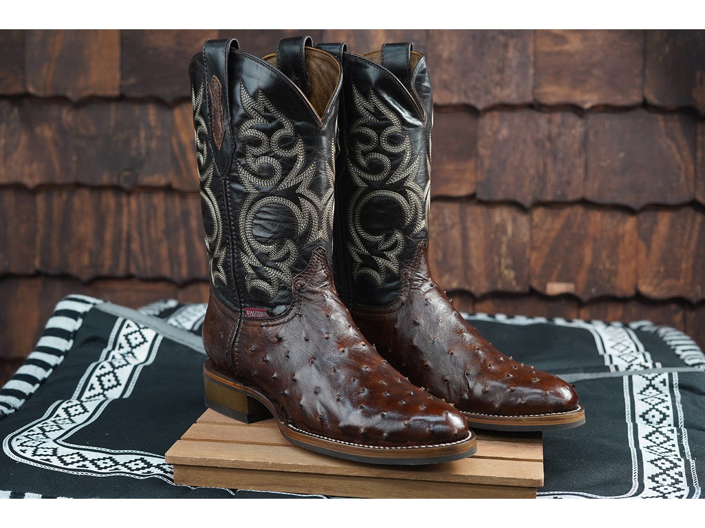 Texas Country Exotic Boot Ostrich Tabaco PS Tacoma