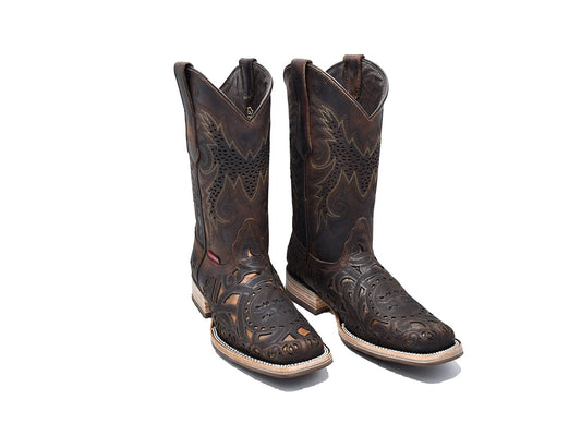 Texas Country Western Boot Azkar Moka Rodeo Toe E612