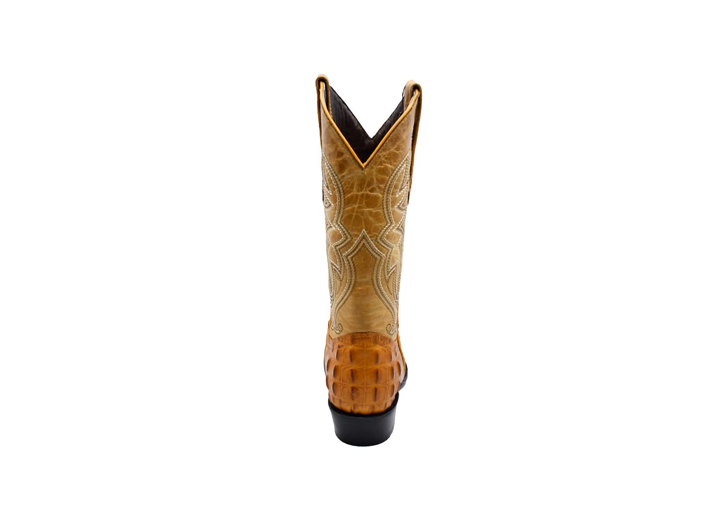Texas Country Western Boot Caiman Print Mantequilla Round Toe E437
