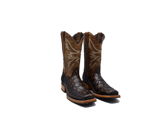Texas Country Western Boot Caiman Print Orix Rodeo Toe E659