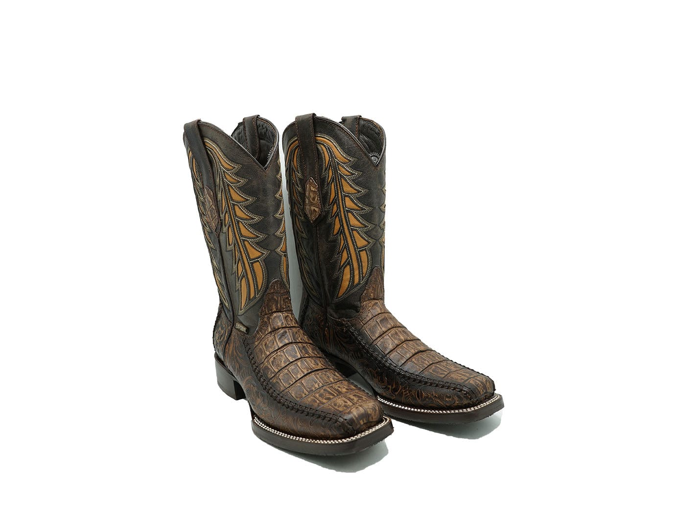 Texas Country Western Boot Cincelado Cafe Rodeo Toe E695