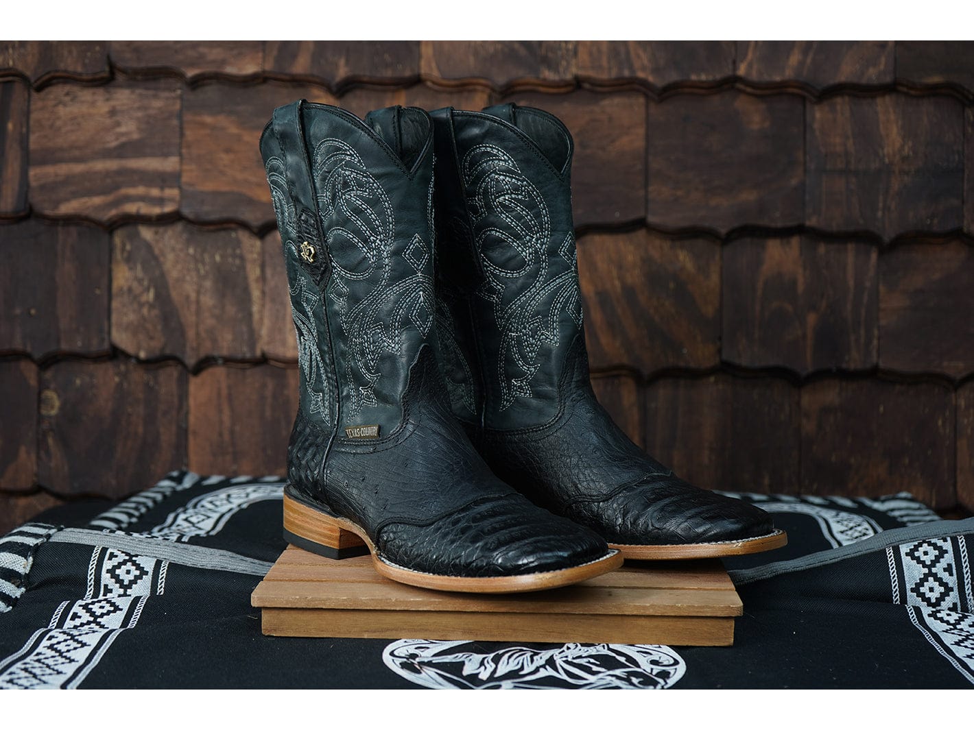 Texas Country Western Boot Nuca Ext Black Square Toe E05
