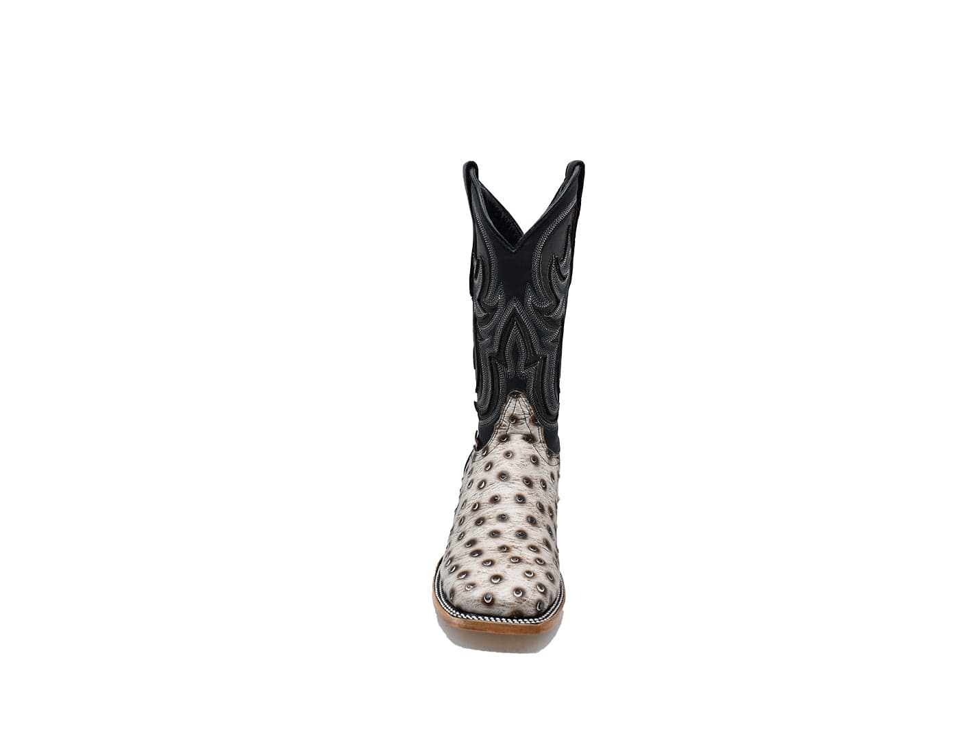 Texas Country Western Boot Ostrich Hueso Square Toe E593