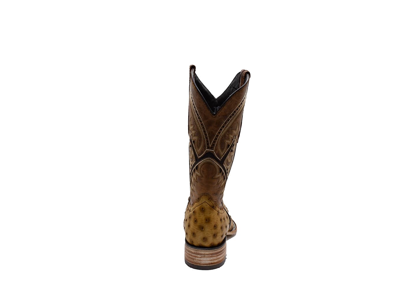 Texas Country Western Boot Ostrich Print Camel E593