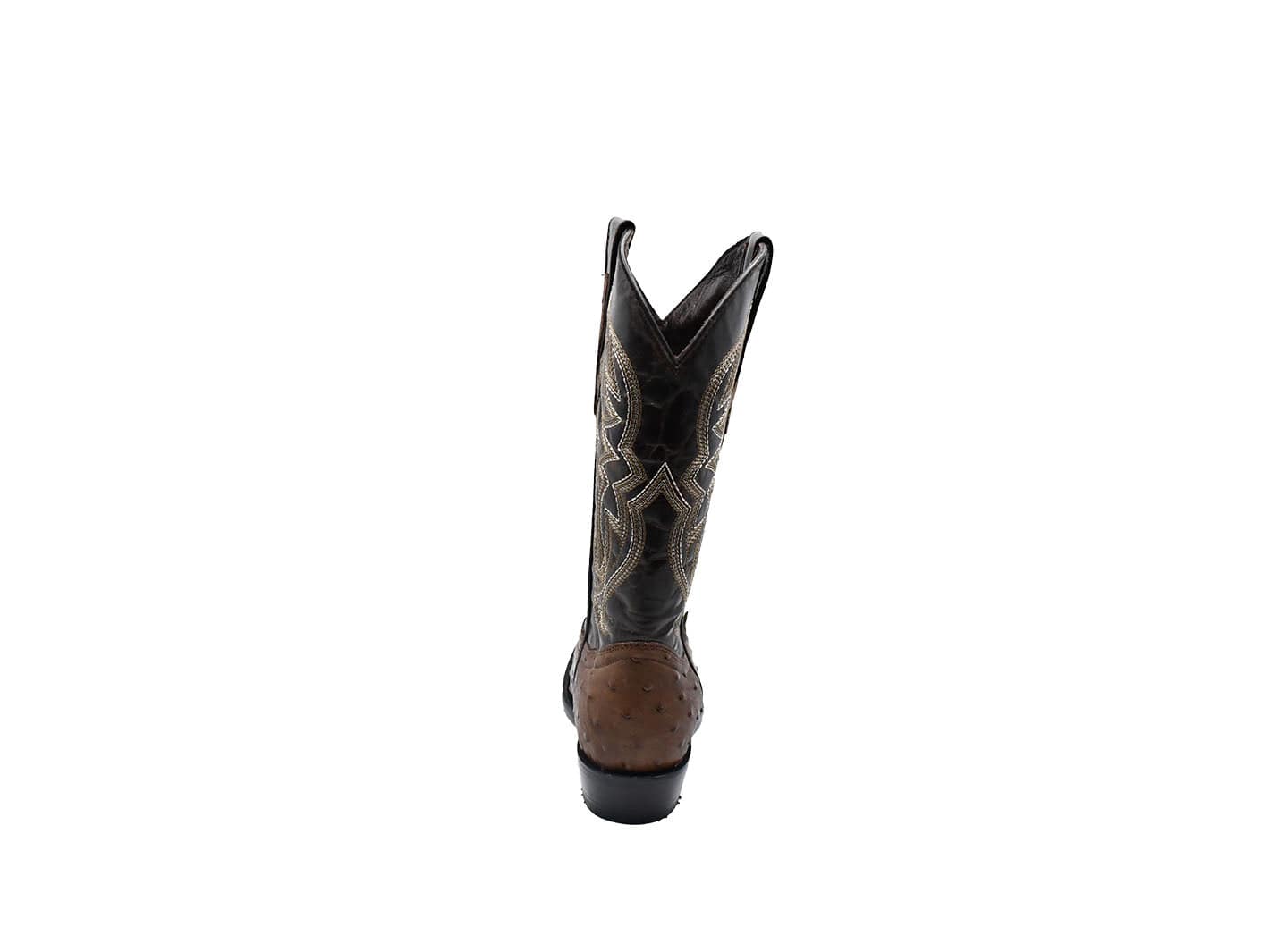 Texas Country Western Boot Ostrich Print Choco Round Toe E436
