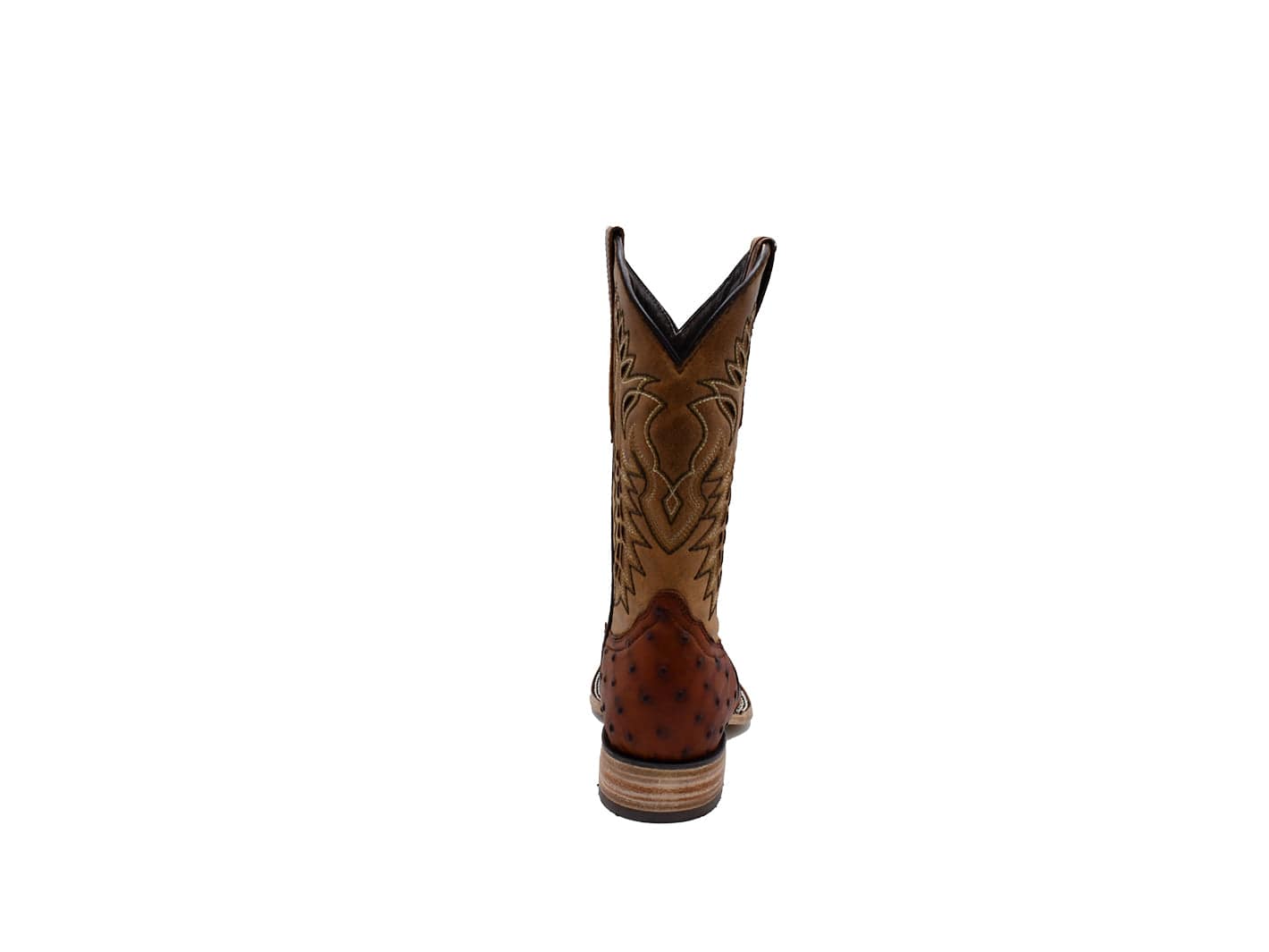 Texas Country Western Boot Ostrich Print Cognac E593
