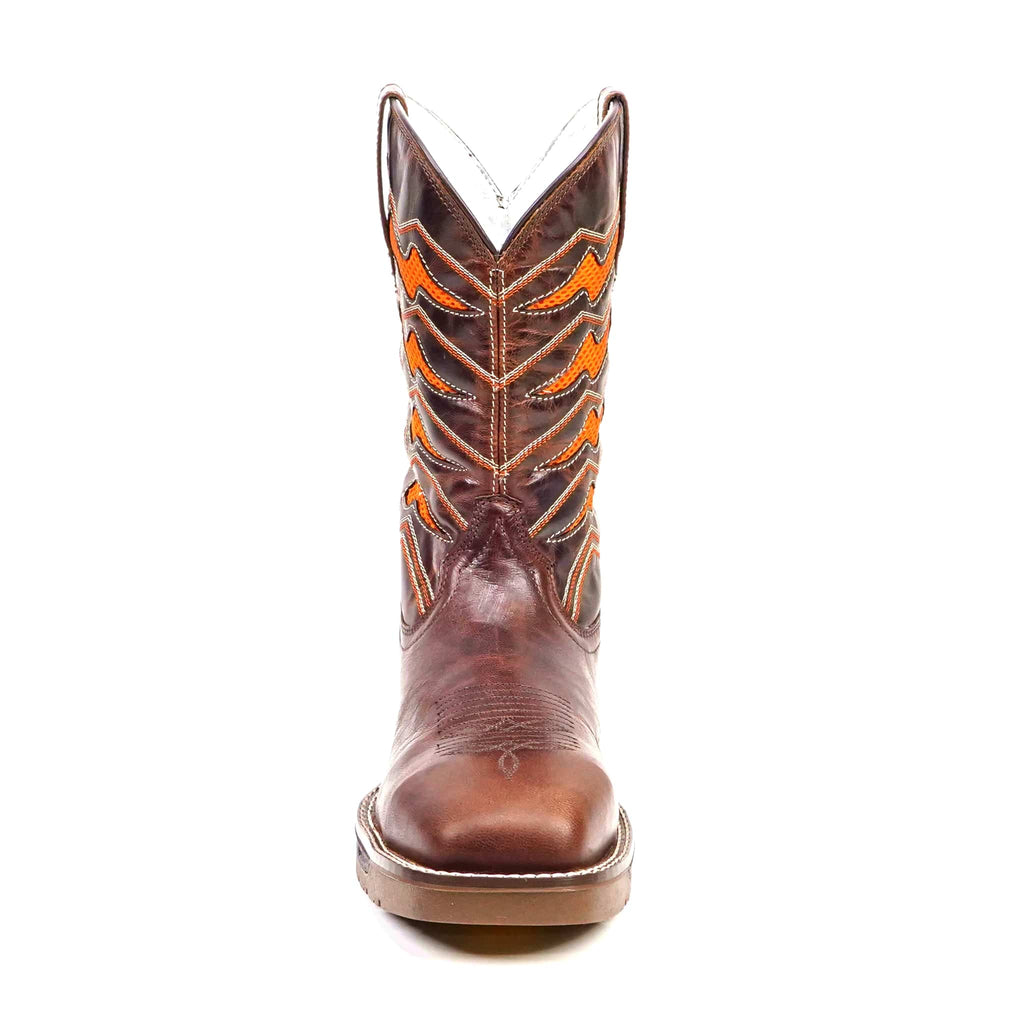 Texas Country - Orange &amp; Brown Work Boots - Composite Toe (TC009) - Gomez Western Wear