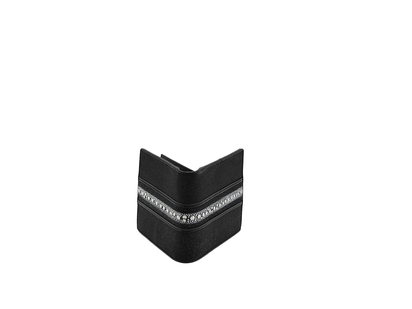 Black & White Pearl Stingray Bi-fold Leather Wallet