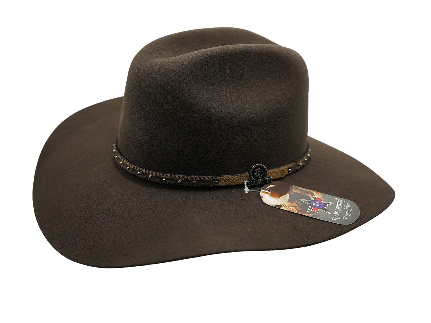 Texas Country Western Felt Cowboy Hat Brown