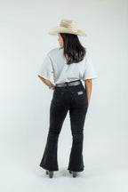 Western Blue Pantalones Women's High-Rise Flare Dark Denim Jeans (W2372-PB)
